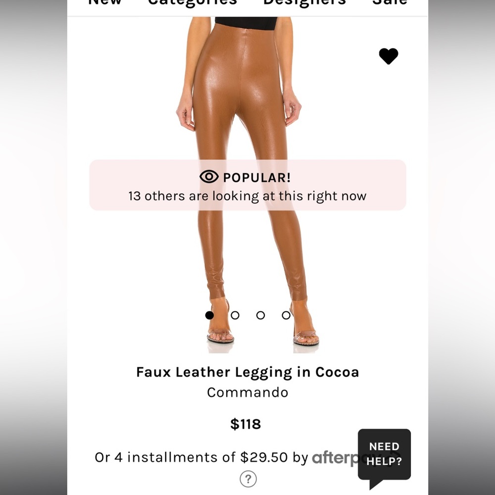Faux Leather Legging in Cocoa
Commando M